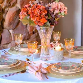 Peachy Dinner Party Place Setting